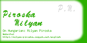 piroska milyan business card